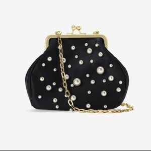 Black Faux Pearl Purse